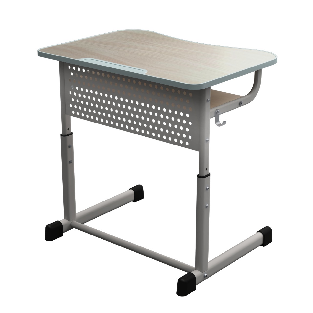 Стіл із металевим перфарованим екраном та пеналом, 1-місний, №4-7, 700х500х640-820мм, АНШАР ГРУП